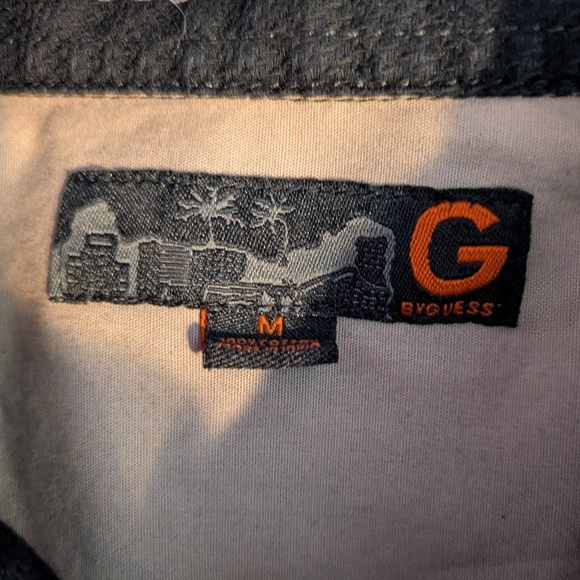 Men's G by Guess Black Button Up Shirt Slim Fit Medium - Picture 4 of 4